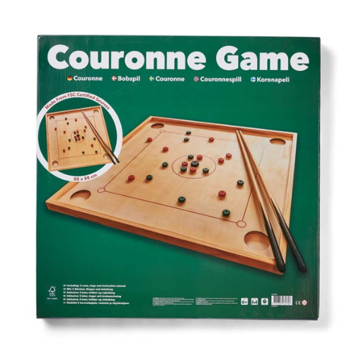Klassisk Træ Ring‑Shot Brætspil (88×88 cm)