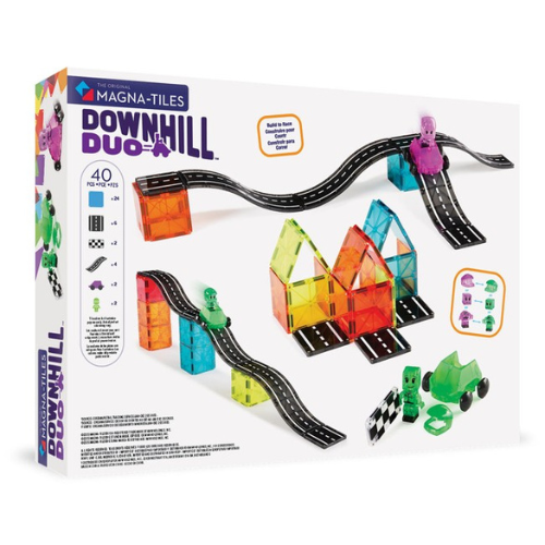 Downhill Racing Magnetisk Tiles Sæt – 40‑Delers Eventyrpakke