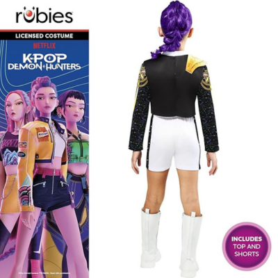 Skinnende K‑Pop Guldkostume til Børn (110–116 cm)