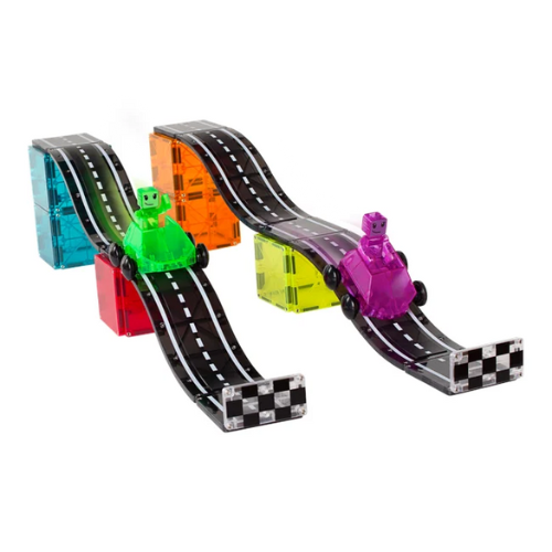 Downhill Racing Magnetisk Tiles Sæt – 40‑Delers Eventyrpakke