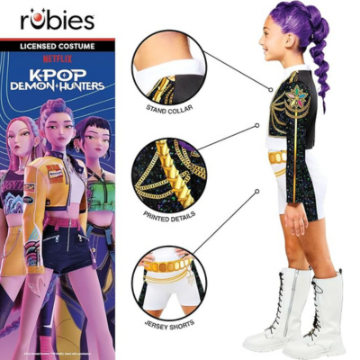 Skinnende K‑Pop Guldkostume til Børn (110–116 cm)