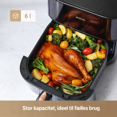 Højtydende 6L digital airfryer til sund madlavning i hverdagen