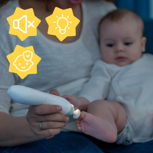 Skånsomt Negleplejesæt til Baby med Udskiftelige Filepuder