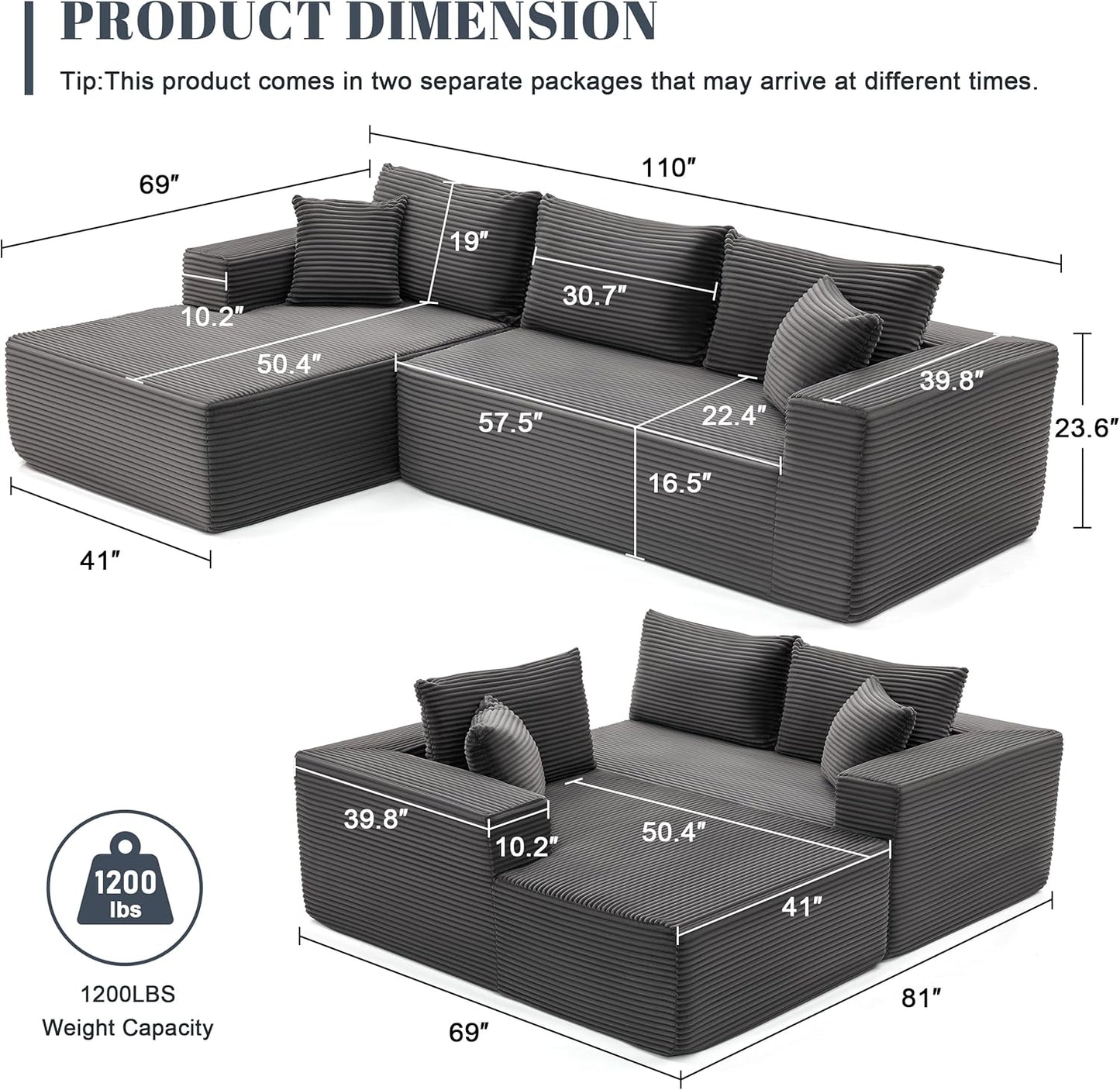 Lumen Boneless Cloud Couch "NINE"