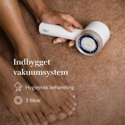 Elektrisk hårdhudsfjerner med indbygget vakuumsystem