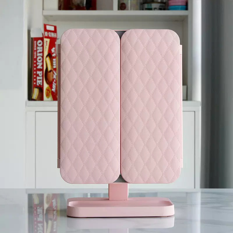 Trefoldet LED-makeupspejl