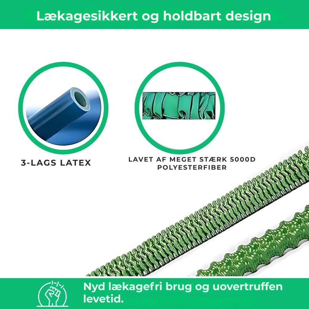 Aquaflex｜Udtrækkelig haveslange｜8 højtryksstråleindstillinger