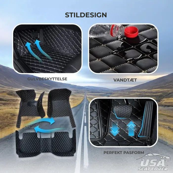 ShieldMats® Holdbare og universelle måtter og betræk til biler, SUV'er og varevogne. (Komplet sæt til for og bag)