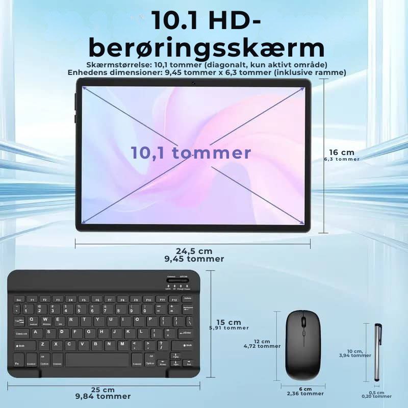 Lumen 2-i-1 tablet med tastatur og mus